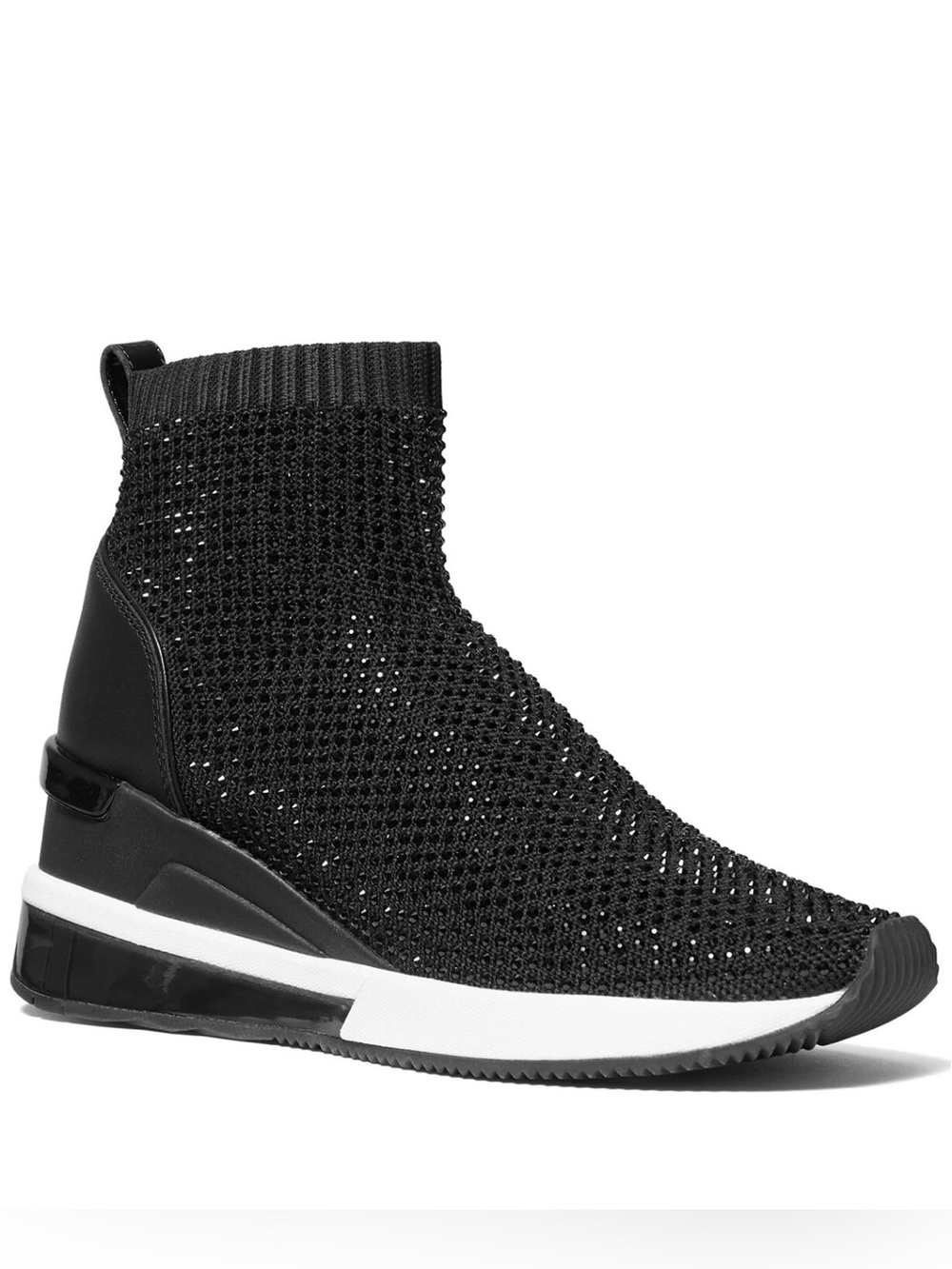 Michael KORS SKYLER EXTREME CRYSTAL SOCK Logo WEDGE Sneakers size 6.